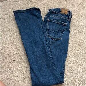 American Eagle Outfitters Deep Blue Straight Leg Jeans
